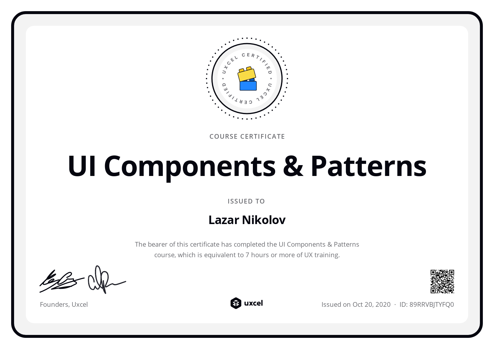 Lazar Nikolov's certificate